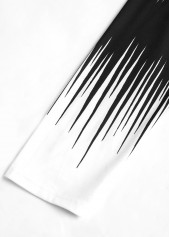 Black Patchwork Ombre Long Sleeve V Neck T Shirt | thumb picture 