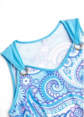 Light Blue Tummy Coverage Paisley Print Sleeveless Dress | thumb picture 
