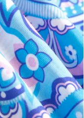 Light Blue Tummy Coverage Paisley Print Sleeveless Dress | thumb picture 