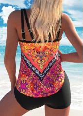 Plus Size Bowknot Multi Color Tribal Print Tankini Top-No Bottom | picture 8