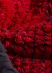 Wine Red Plush Plaid Sleeveless Stand Collar Waistcoat | thumb picture 