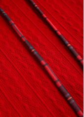 Christmas Red Patchwork Plaid Long Sleeve Cowl Neck Sweatshirt | thumb picture 