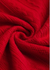 Christmas Red Patchwork Plaid Long Sleeve Cowl Neck Sweatshirt | thumb picture 