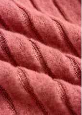 Dusty Pink Patchwork Long Sleeve V Neck Sweatshirt | thumb picture 