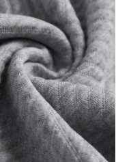 Light Grey Button Long Sleeve Split Neck Sweatshirt | thumb picture 