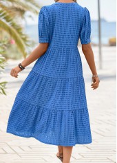 Blue Tummy Coverage Short Sleeve Split Neck Dress | thumb picture 