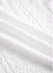 White Pocket Lace Long Sleeve Coat | thumb picture 