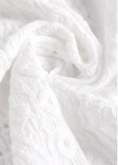 White Pocket Lace Long Sleeve Coat | thumb picture 