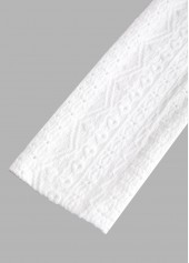 White Pocket Lace Long Sleeve Coat | thumb picture 