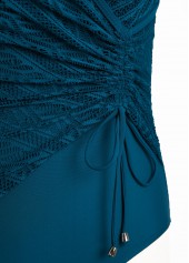 Ruched Peacock Blue One Piece Swimwear | thumb picture 