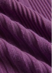 Purple Button Plaid Long Sleeve Split Neck Sweatshirt | thumb picture 