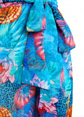 Bowknot Marine Life Print Cyan Cover Up | thumb picture 