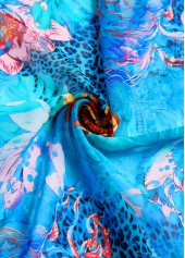 Bowknot Marine Life Print Cyan Cover Up | thumb picture 