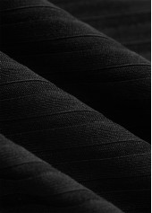 Contrast Binding Striped Black Tankini Set | thumb picture 