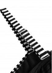 Contrast Binding Striped Black Tankini Set | thumb picture 