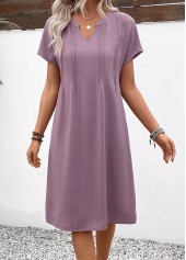 Dusty Purple Split A Line Short Sleeve Dress | thumb picture 