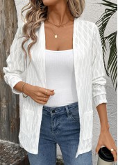 White Long Sleeve Pocket Light Cardigan | thumb picture 