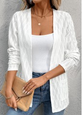 White Long Sleeve Pocket Light Cardigan | thumb picture 