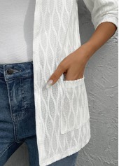 White Long Sleeve Pocket Light Cardigan | thumb picture 