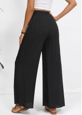 Wide Leg Elastic Waist High Waisted Black Pants | thumb picture 