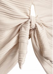 Jacquard Beige Bowknot One Piece Swimdress | thumb picture 