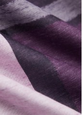 Purple Zipper Plaid Long Sleeve Stand Collar Jacket | thumb picture 