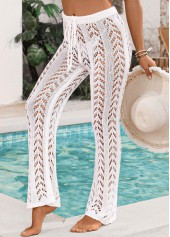 Drawstring Hollow Vacation White Beach Pants | thumb picture 