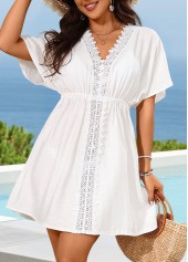 Embroidery Detail White Color Cover Up