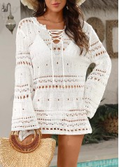 Lace Up White Color Cover Up | thumb picture 