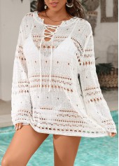 Lace Up White Color Cover Up | thumb picture 