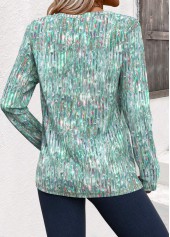 Sage Green Dazzle Colorful Print Long Sleeve T Shirt | thumb picture 