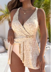 Jacquard Criss Cross Champagne One Piece Swimwear | thumb picture 
