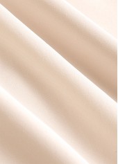 Beige Embroidery Long Sleeve Split Neck Blouse | thumb picture 