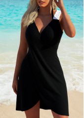 Lace Patchwork Black Bikini Set With Matching Cover Up | thumb picture 