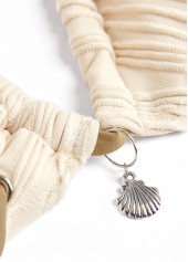 Eyelet Tie Beige Jacquard Bikini Set | thumb picture 