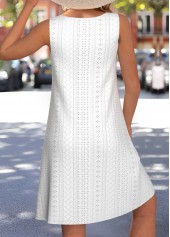 White Tummy Coverage Sleeveless Round Neck Dress | thumb picture 