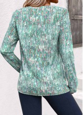 Plus Size Sage Green Dazzle Colorful Print T Shirt | thumb picture 