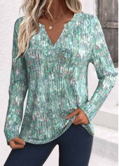 Plus Size Sage Green Dazzle Colorful Print T Shirt | thumb picture 