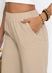 Light Camel High Waisted Elastic Waist Pants | thumb picture 