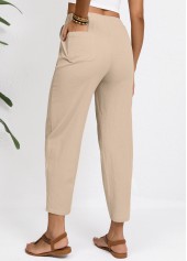 Light Camel High Waisted Elastic Waist Pants | thumb picture 