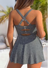 Jacquard Detail Grey One Piece Swimdress | thumb picture 