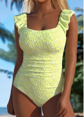 Jacquard Light Green One Piece Swimwear | thumb picture 