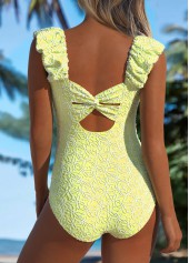 Jacquard Light Green One Piece Swimwear | thumb picture 