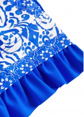 Frill Tribal Print Royal Blue Bikini Set | thumb picture 