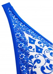 Frill Tribal Print Royal Blue Bikini Set | thumb picture 