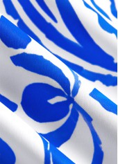 Frill Tribal Print Royal Blue Bikini Set | thumb picture 