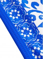 Frill Tribal Print Royal Blue Bikini Set | thumb picture 