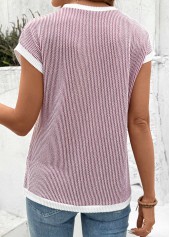 Coral Jacquard Short Sleeve Round Neck T Shirt | thumb picture 