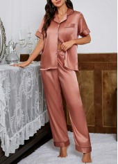 Dusty Pink Short Sleeve Lounge Top and Pants