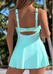 Jacquard Mint Green Square Neck One Piece Swimdress | thumb picture 